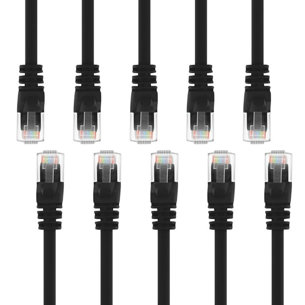 5 Pack CAT6 Ethernet Cables 10 Feet Black Color 